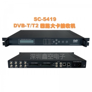 SC-5419四路欧标地面波大卡接收机4路DVB-T/T2射频信号数字电视前端系统处理节目设备